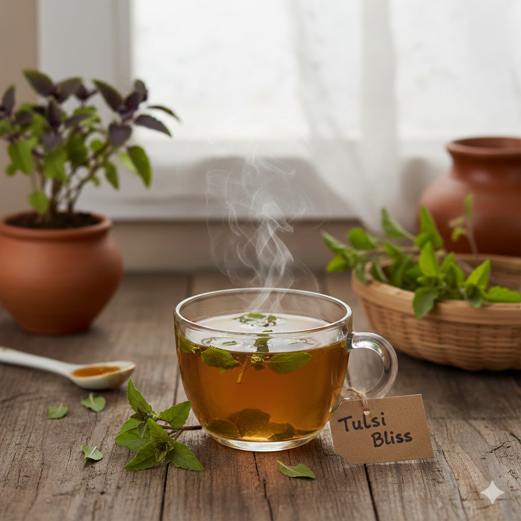 Tulsi tea for fever relief